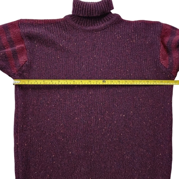 HIGHLAND CLUB Burgundy Wool Silk Turtleneck Sweater Vintage Retro Style m - Picture 5 of 13